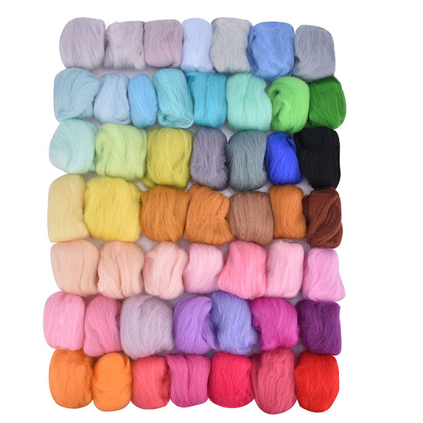 

PandaHall Needle Felting Wool, Fibre Wool Roving for DIY Craft Materials, Needle Felt Roving for Spinning Blending Custom Colors, Mixed..., Multicolor