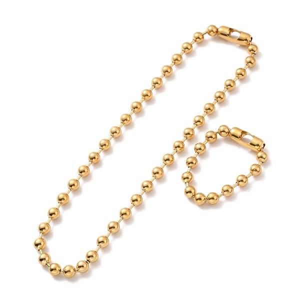 

PandaHall Vacuum Plating 304 Stainless Steel Ball Chain Necklace & Bracelet Set, Jewelry Set with Ball Chain Connecter Clasp for Women...