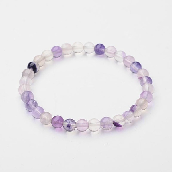 

PandaHall Natural Fluorite Beaded Stretch Bracelets, 56mm Fluorite
