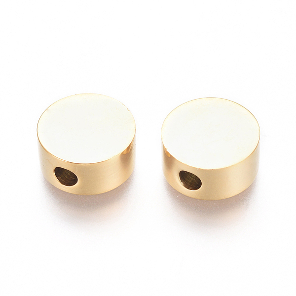 

PandaHall Vacuum Plating 304 Stainless Steel Beads, Flat Round, Golden, 10x4.5mm, Hole: 2mm 304 Stainless Steel Flat Round