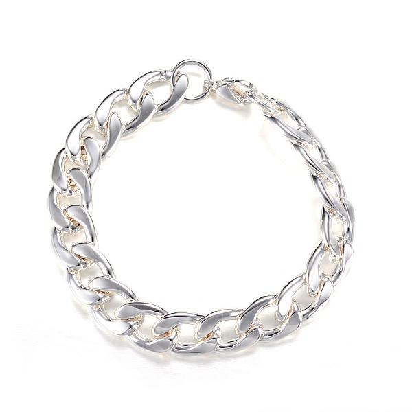 

PandaHall 304 Stainless Steel Curb Chain Bracelets, with Lobster Claw Clasps, Silver Color Plated, 8-1/4 inch(210mm), 12mm 304 Stainless...