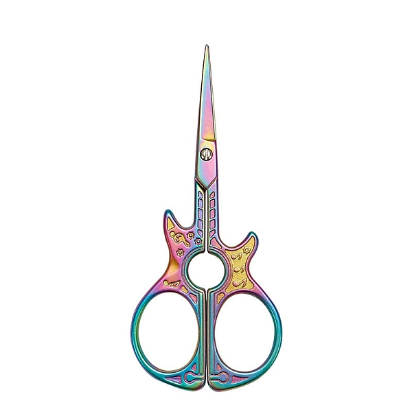 

PandaHall Stainless Steel Scissors, Embroidery Scissors, Sewing Scissors, Rainbow Color, 115x50x31mm Stainless Steel