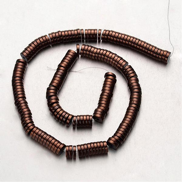

PandaHall Electroplate Non-magnetic Synthetic Hematite Beads Strands, Heishi Beads, Disc/Flat Round, Copper Plated, 8x2mm, Hole: 1mm, about...