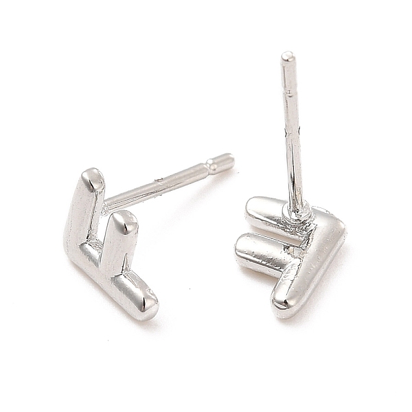

PandaHall Brass Hollow Out Initial Letter Stud Earrings for Women, Platinum, Lead Free & Cadmium Free, Letter.F, 7x5.5x1.5mm, Pin: 0.8mm...