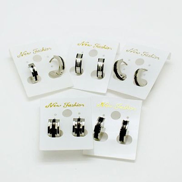 

PandaHall Fashion 304 Stainless Steel Huggie Hoop Earrings, Hypoallergenic Earrings, Gunmetal & Stainless Steel Color...