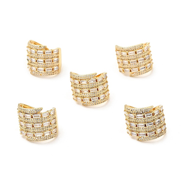 

PandaHall Clear Cubic Zirconia Chunky Open Cuff Rings, Brass Jewelry for Women, Cadmium Free & Nickel Free & Lead Free, Real 18K Gold Plated...