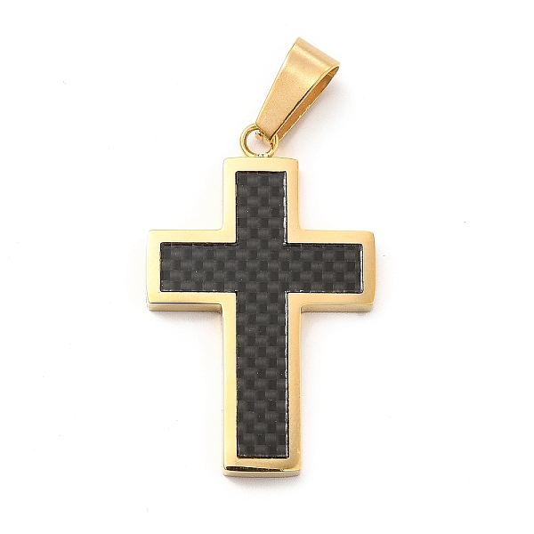 

PandaHall Vacuum Plating 304 Stainless Steel Resin Pendants, Cross Charms, Golden, 36.5x23x3mm, Hole: 10x5.5mm 304 Stainless Steel Cross