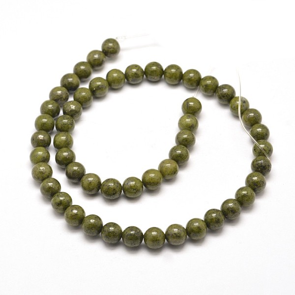 

PandaHall Round Natural Green Granite Beads Strands, Dark Olive Green, 6mm, Hole: 1mm, about 66pcs/strand, 15.7 inch Natural Gemstone Round...