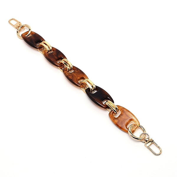 

PandaHall Acrylic Curb Chain Bag Strap, with Alloy Clasps, for Bag Replacement Accessories, Saddle Brown, 31cm Acrylic