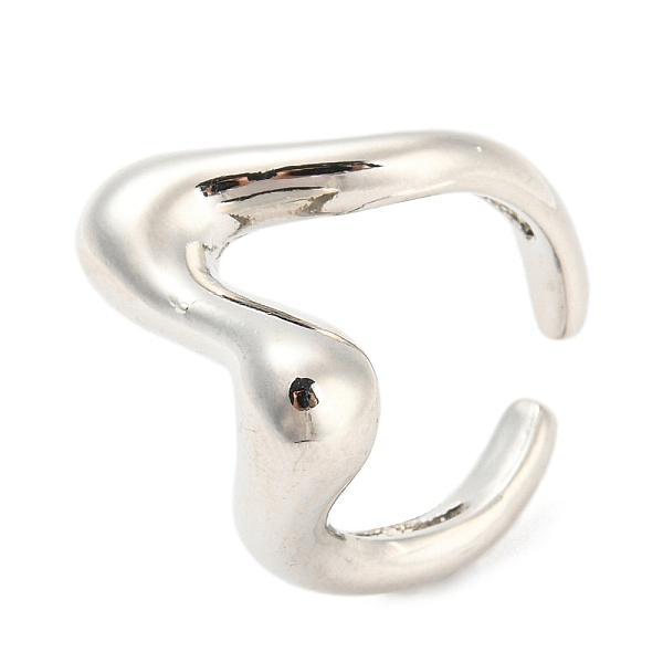 

PandaHall Brass Wave Open Cuff Rings, Lead Free & Cadmium Free, Platinum, Us Size 5 1/4(15.9mm) Brass