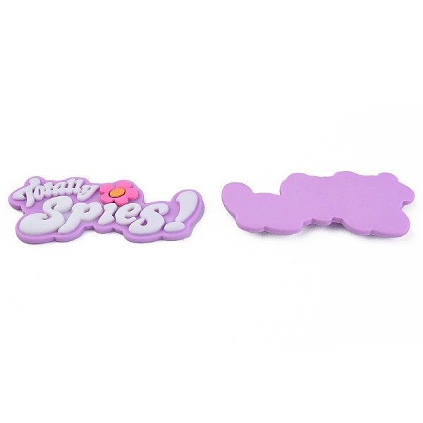

PandaHall Opaque Resin Cabochons, Word Totally Spies, Orchid, 20x52x4.5mm Resin Word Purple