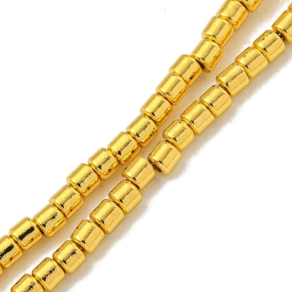

PandaHall Electroplated Synthetic Non-Magnetic Hematite Beads Strands, Column, Golden Plated, 2x2mm, Hole: 0.7mm, about 185pcs/strand...