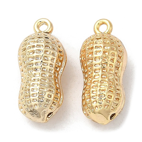 

PandaHall Brass Pendants, Nickel Free, Peanut Charm, Real 18K Gold Plated, 16.5x7mm, Hole: 1mm Brass Food