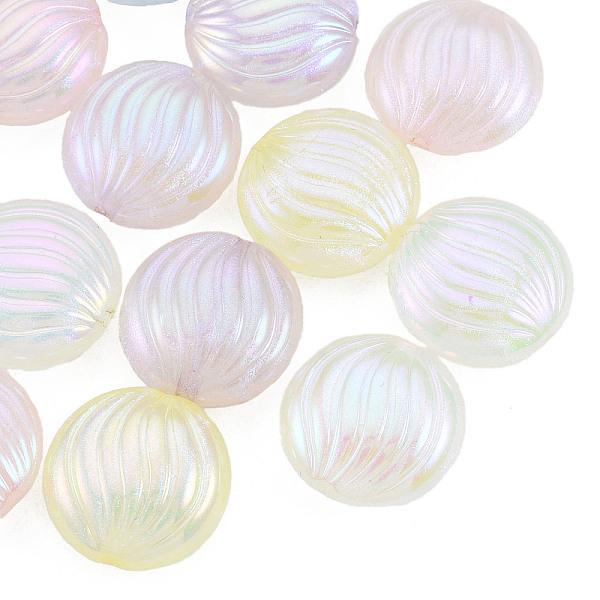 

PandaHall Rainbow Iridescent Plating Acrylic Beads, Glitter Beads, Flat Round, Mixed Color, 14x6.5mm, Hole: 1.4mm Acrylic Flat Round..., Multicolor
