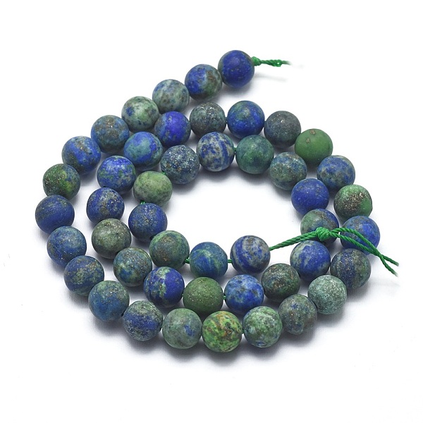 

PandaHall Natural Chrysocolla and Lapis Lazuli Beads Strands, Dyed, Frosted, Round, 4mm, Hole: 0.6mm, about 93pcs/strand, 14.9 inch(38cm)...