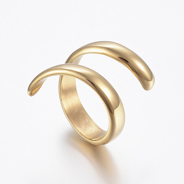 

PandaHall Ion Plating(IP) 304 Stainless Steel Finger Rings, Golden, Size 6~9, 16~19mm 304 Stainless Steel