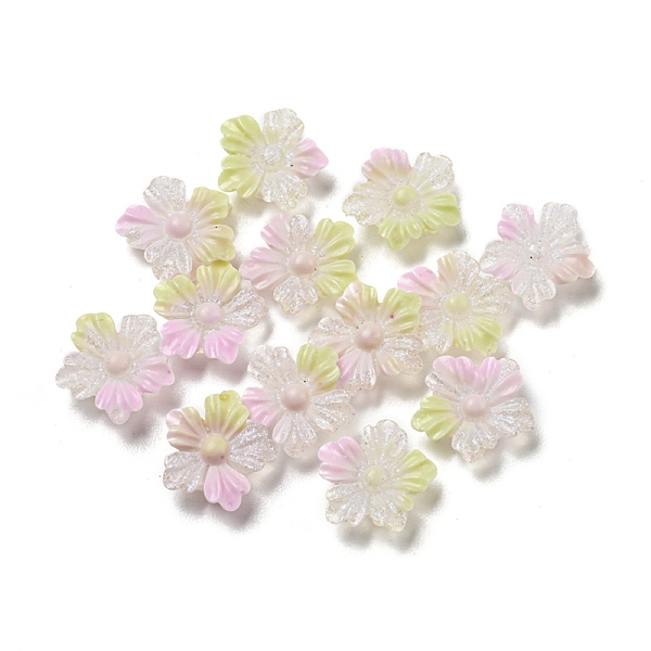 

PandaHall Luminous Transparent Resin Decoden Cabochons, Glow in the Dark Flower with Glitter Powder, White, 11.5x4mm Resin Flower White