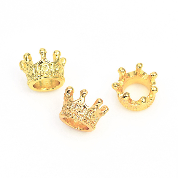 

PandaHall Alloy Beads, Crown, Large Hole Beads, Golden, 10.5x7mm, Hole: 6mm Alloy Crown