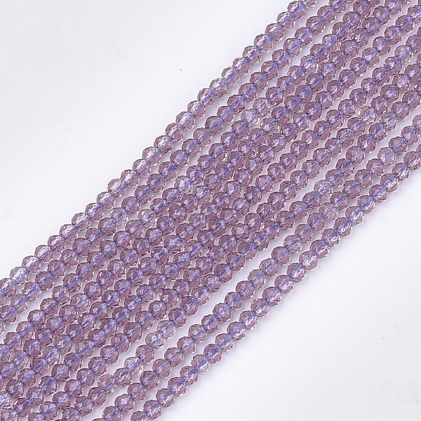 

PandaHall Synthetic Quartz Crystal Beads Strands, Dyed, Faceted, Star Cut Round Beads, Plum, 2mm, Hole: 0.5mm, about 215pcs/strand, 14.7..., Purple