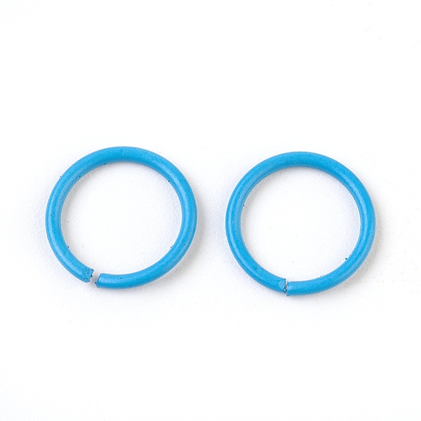 

PandaHall Iron Jump Rings, Open Jump Rings, Deep Sky Blue, 18 Gauge, 10x1mm, Inner Diameter: 8mm Iron Blue