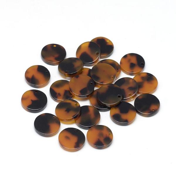 

PandaHall Cellulose Acetate(Resin) Pendants, Flat Round, Goldenrod, 13.5~14x13.5~14x2.5mm, Hole: 1.5mm Cellulose Acetate Flat Round Gold
