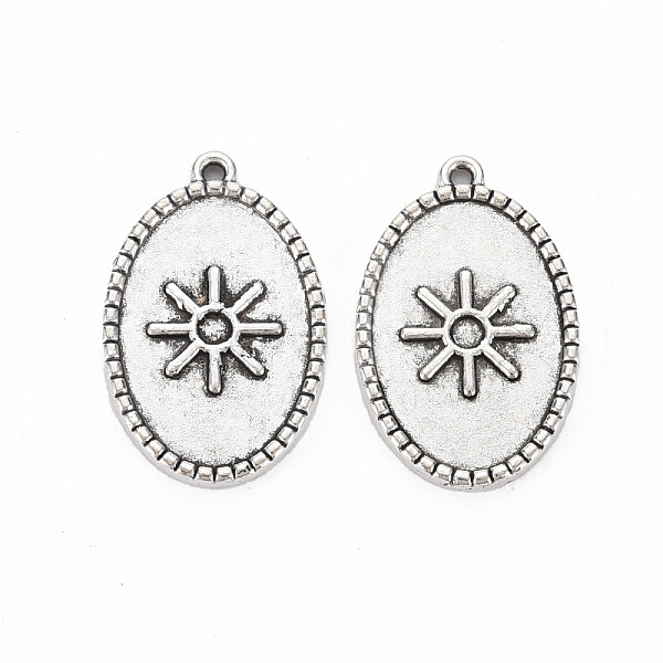 

PandaHall Tibetan Style Alloy Pendant Enamel Settings, Cadmium Free & Lead Free, Oval, Antique Silver, 22x14x1.5mm, Hole: 1.2mm Alloy Oval