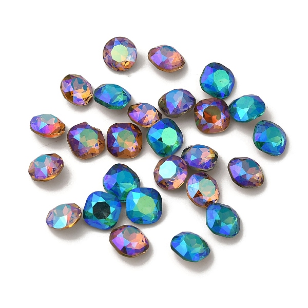 

PandaHall Glass Rhinestone Cabochons, Pointed Back & Back Plated, Faceted, Square, Mixed Color, 8x8x4.4mm Glass Rhinestone Square Multicolor