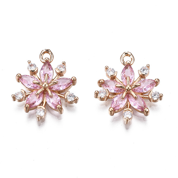 

PandaHall Brass Micro Pave Clear Cubic Zirconia Pendants, with Glass, Light Gold, Long-Lasting Plated, Cadmium Free & Lead Free, Flower...