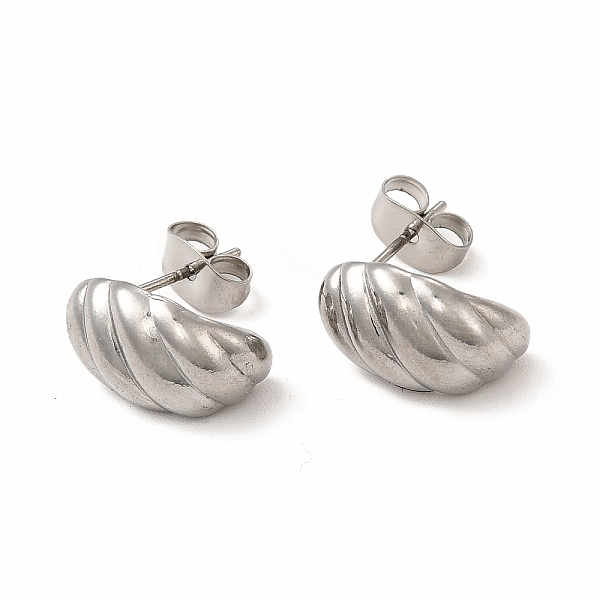 

PandaHall 316 Stainless Steel Shell Shape Stud Earrings for Women, Stainless Steel Color, 12x8mm, Pin: 0.7mm 304 Stainless Steel Shell Shape