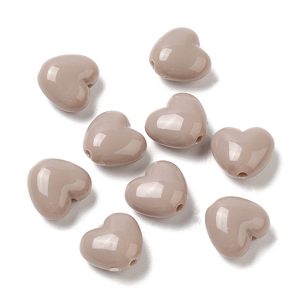

PandaHall Opaque Acrylic Beads, Heart, Tan, 9x9.5x5.5mm, Hole: 1.5mm, about 1650pcs/500g Acrylic Heart Orange