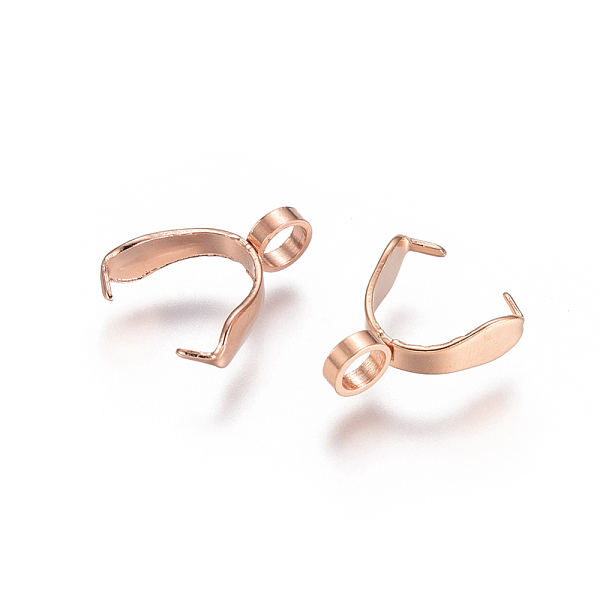 

PandaHall 304 Stainless Steel Ice Pick Pinch Bails, Rose Gold, 11x9x3.5mm, Hole: 2.5mm, Pin: 0.6mm 304 Stainless Steel