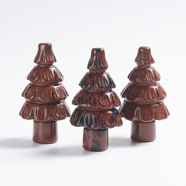 

PandaHall Natural Mahogany Obsidian Display Decorations, Tree, 36~37x69~70mm Mahogany Obsidian Tree