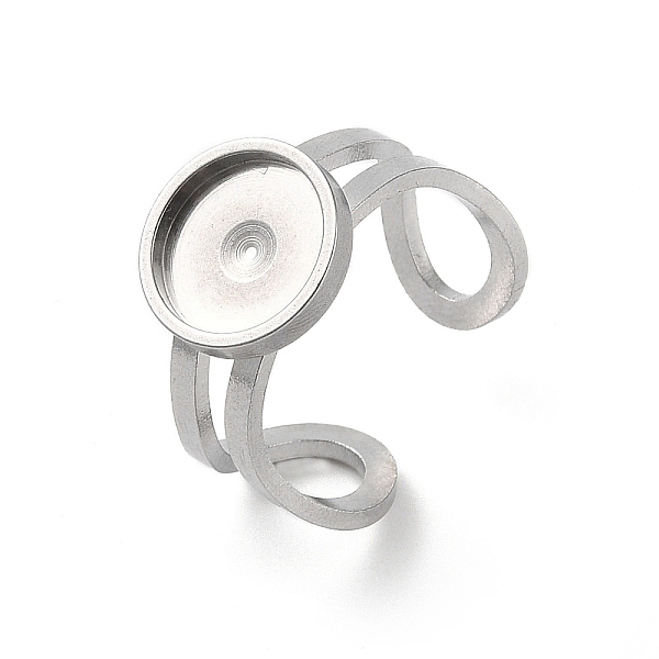 

PandaHall 201 Stainless Steel Pad Ring Settings, with 201 Stainless Steel Tray, Round, Stainless Steel Color, Inner Diameter: 18mm, Tray...