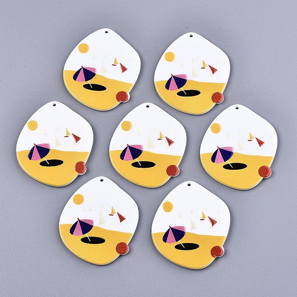 

PandaHall Acrylic Pendants, 3D Printed, Colorful, 46.5x40x3mm, Hole: 1.6mm Acrylic Others