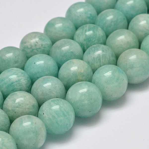 

PandaHall Grade AB Natural Amazonite Round Bead Strands, 8mm, Hole: 1mm, about 48pcs/strand, 15.5 inch Amazonite Round