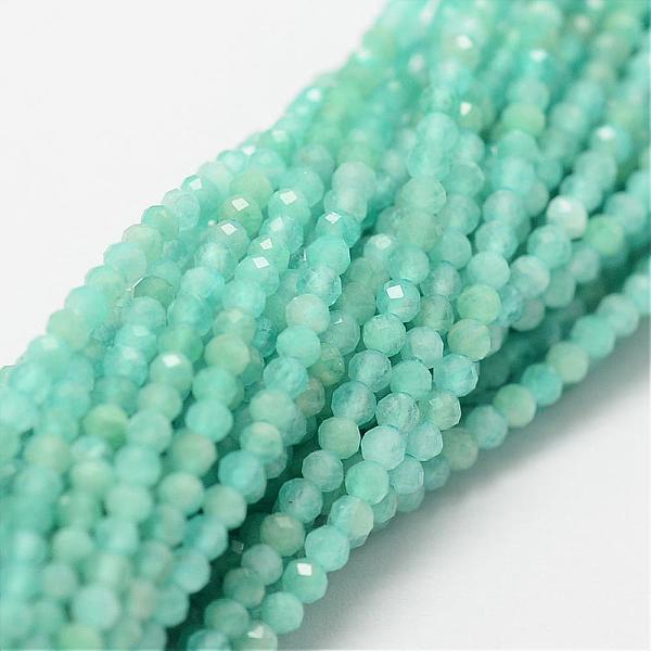 

PandaHall Natural Amazonite Bead Strands, Grade AA, Faceted, Round, 2mm, Hole: 0.5mm, about 190~206pcs/strand, 15.5 inch(320~330mm)...