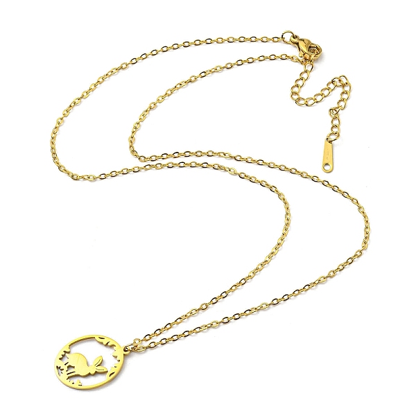 

PandaHall 304 Stainless Steel Pendant Necklaces, Hollow Rabbit, Golden, 17.76 inch(45.1cm) 304 Stainless Steel Rabbit