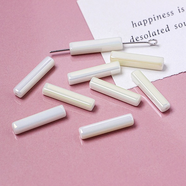 

PandaHall Electroplate Glass Beads, Faceted, Rectangle, Beige, 19.5~20x4x4mm, Hole: 1mm Glass Rectangle Yellow