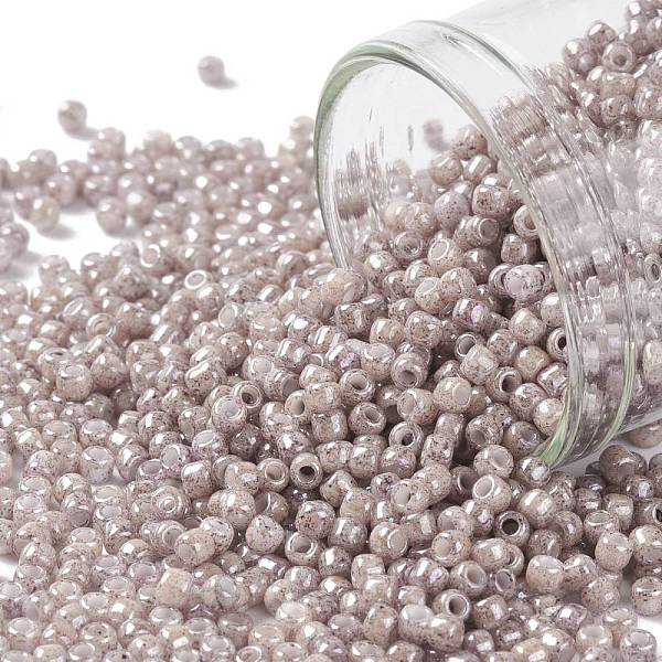 

PandaHall TOHO Round Seed Beads, Japanese Seed Beads, (1203) Opaque Taupe Cocoa Marbled, 11/0, 2.2mm, Hole: 0.8mm, about 1110pcs/bottle..., Purple