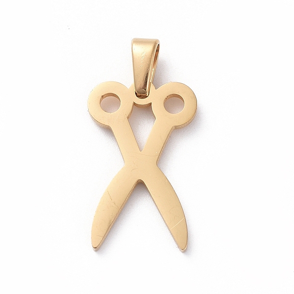 

PandaHall 304 Stainless Steel Pendants, Scissor Shape, Golden, 20x13x1.5mm, Hole: 6x3mm 304 Stainless Steel Tool