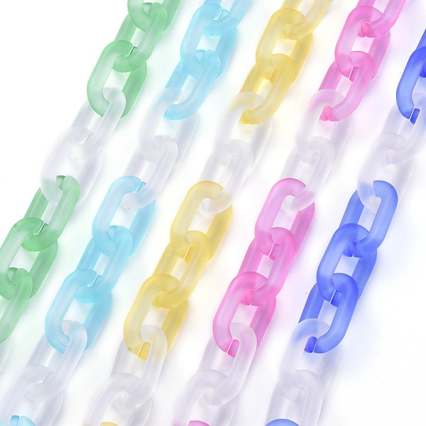 

PandaHall Handmade Acrylic Cable Link Chains, Oval, for Jewelry Making, Mixed Color, Link: 31x19x5mm, 39.37 inch(1m)/strand Acrylic..., Multicolor