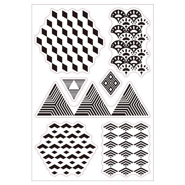 

PandaHall PVC Plastic Stamps, for DIY Scrapbooking, Photo Album Decorative, Cards Making, Stamp Sheets, Geometric Pattern, 16x11x0.3cm...