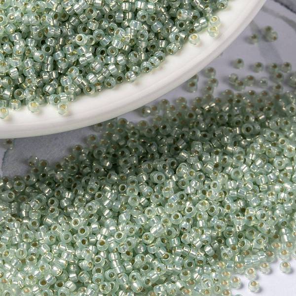

PandaHall MIYUKI Round Rocailles Beads, Japanese Seed Beads, (RR2354) Silverlined Light Moss Opal, 15/0, 1.5mm, Hole: 0.7mm, about..., Cyan