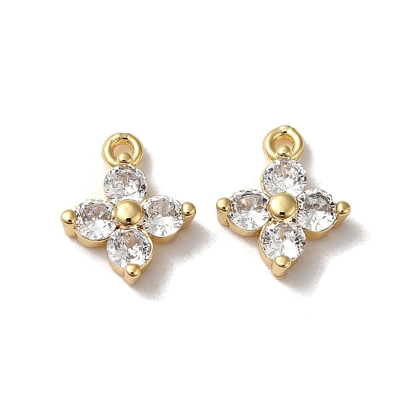 

PandaHall Brass with Glass Rhinestone Charms, Flower Charm, Real 18K Gold Plated, 11x9x3mm, Hole: 1.2mm Brass+Glass Flower