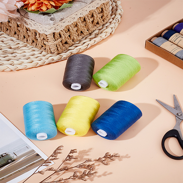 5 Rolls 5 Colors Polyester Threads