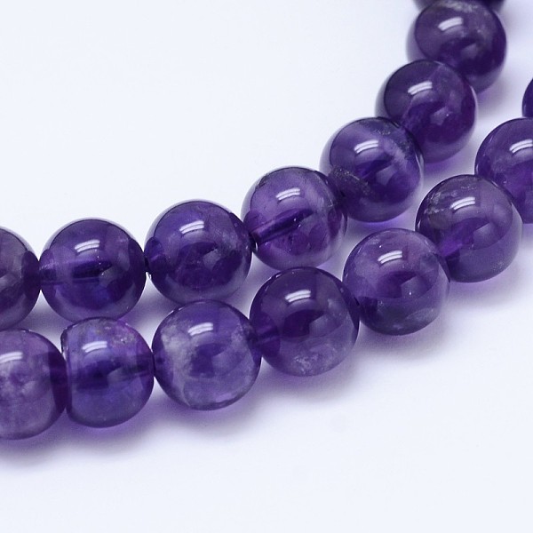 

PandaHall Natural Amethyst Round Bead Strands, Grade AB, 6mm, Hole: 0.8mm, about 64pcs/strand, 15.5 inch Amethyst Round Blue