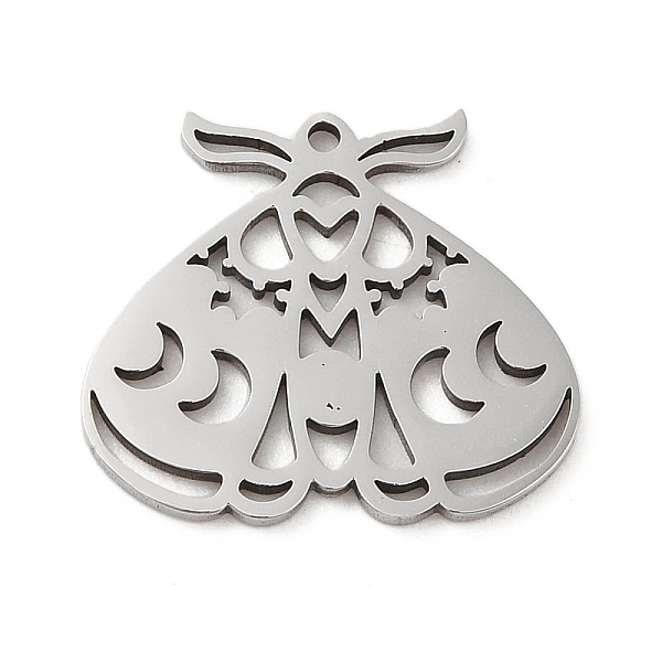 

PandaHall 5Pcs 201 Stainless Steel Pendants, Laser Cut, Moth Charm, Stainless Steel Color, 17x19.5x1mm, Hole: 1.2mm 201 Stainless Steel...