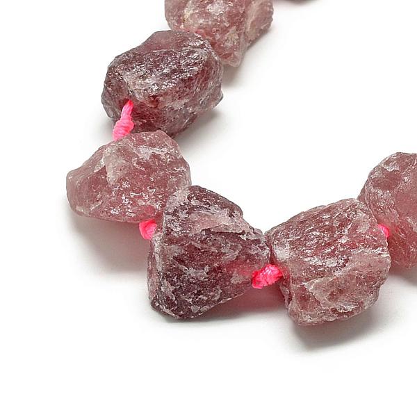 

PandaHall Natural Strawberry Quartz Beads Strands, Nuggets, 10~27x17~33x17~33mm, Hole: 2~2.5mm, about 12~15pcs/strand, 15.7 inch Strawberry...