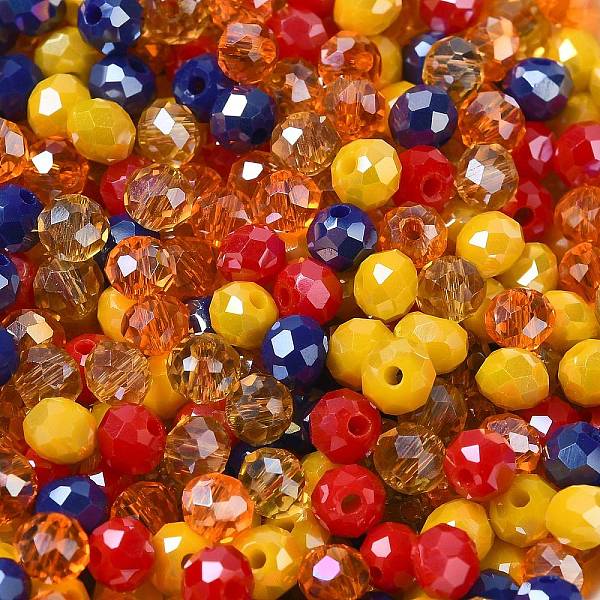 

PandaHall Glass Beads, Faceted, Rondelle, Gold, 4x3mm, Hole: 0.4mm, about 6800pcs/500g Glass Rondelle Gold