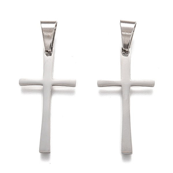 

PandaHall 304 Stainless Steel Pendants, Cross, Stainless Steel Color, 32.5x17x1.5mm, Hole: 4.5x8mm 304 Stainless Steel Cross